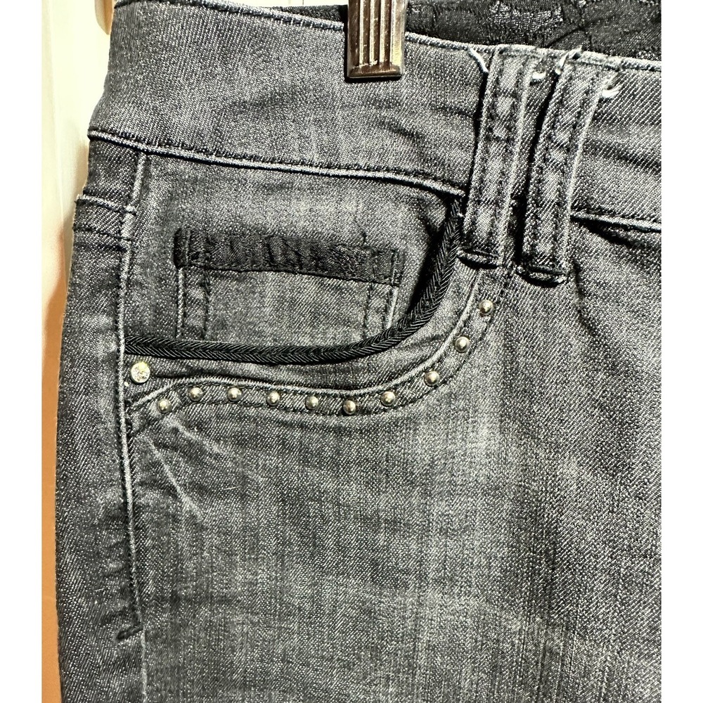 White House Black Market Black Washed Embellished Embroidered Jeans Bootcut 6R - Picture 4 of 13